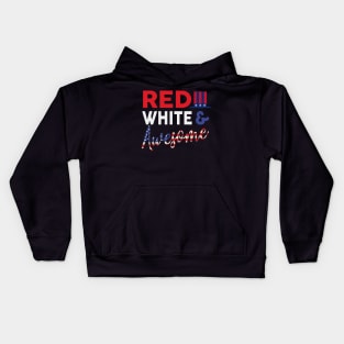 Red White and Awesome 4th of July Kids Hoodie